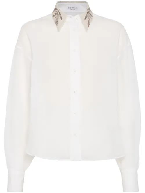 Chemise brodée Flora - Brunello Cucinelli - Modalova