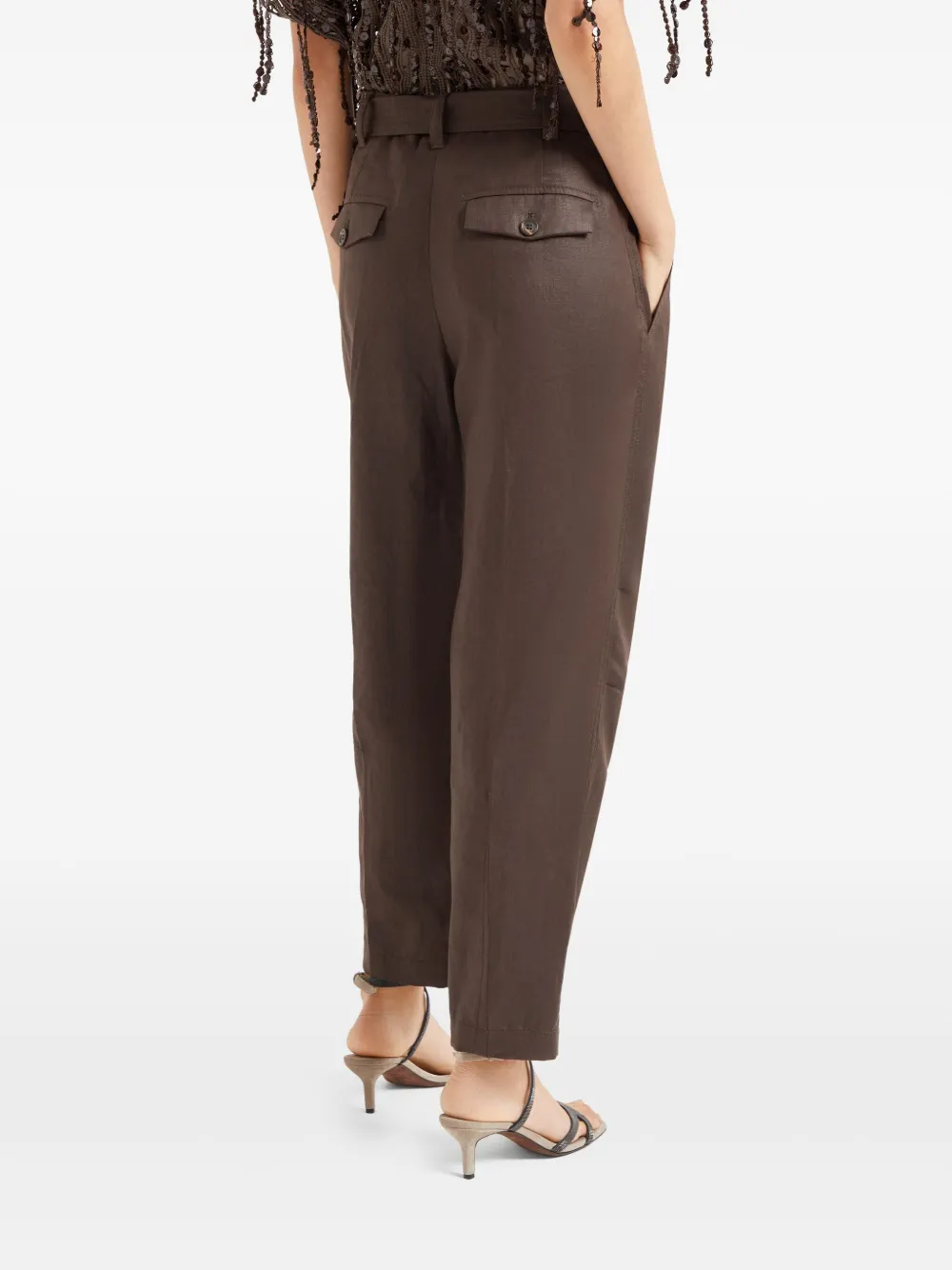Brunello Cucinelli Broek met ceintuur Bruin