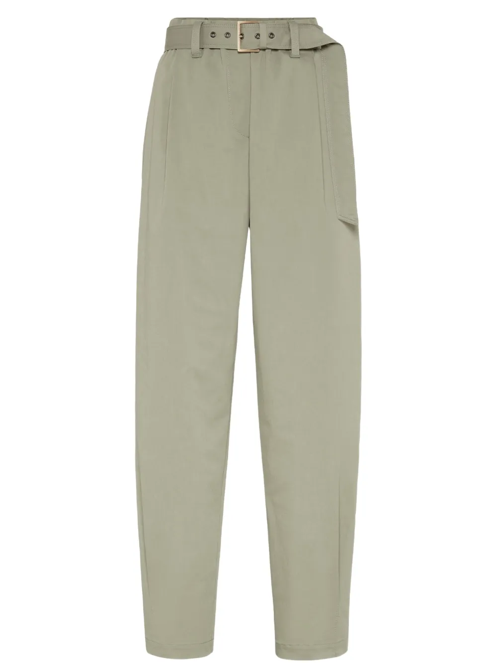 Brunello Cucinelli belted gabardine trousers | Green | Image 1
