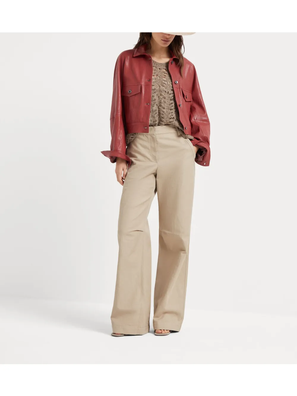 Brunello Cucinelli cropped leather jacket | Leather Jackets | Image 2