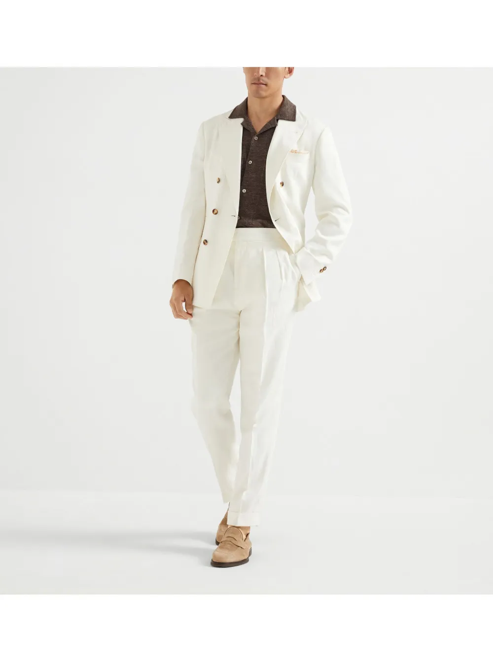 Brunello Cucinelli Blazer met dubbele rij knopen - Beige