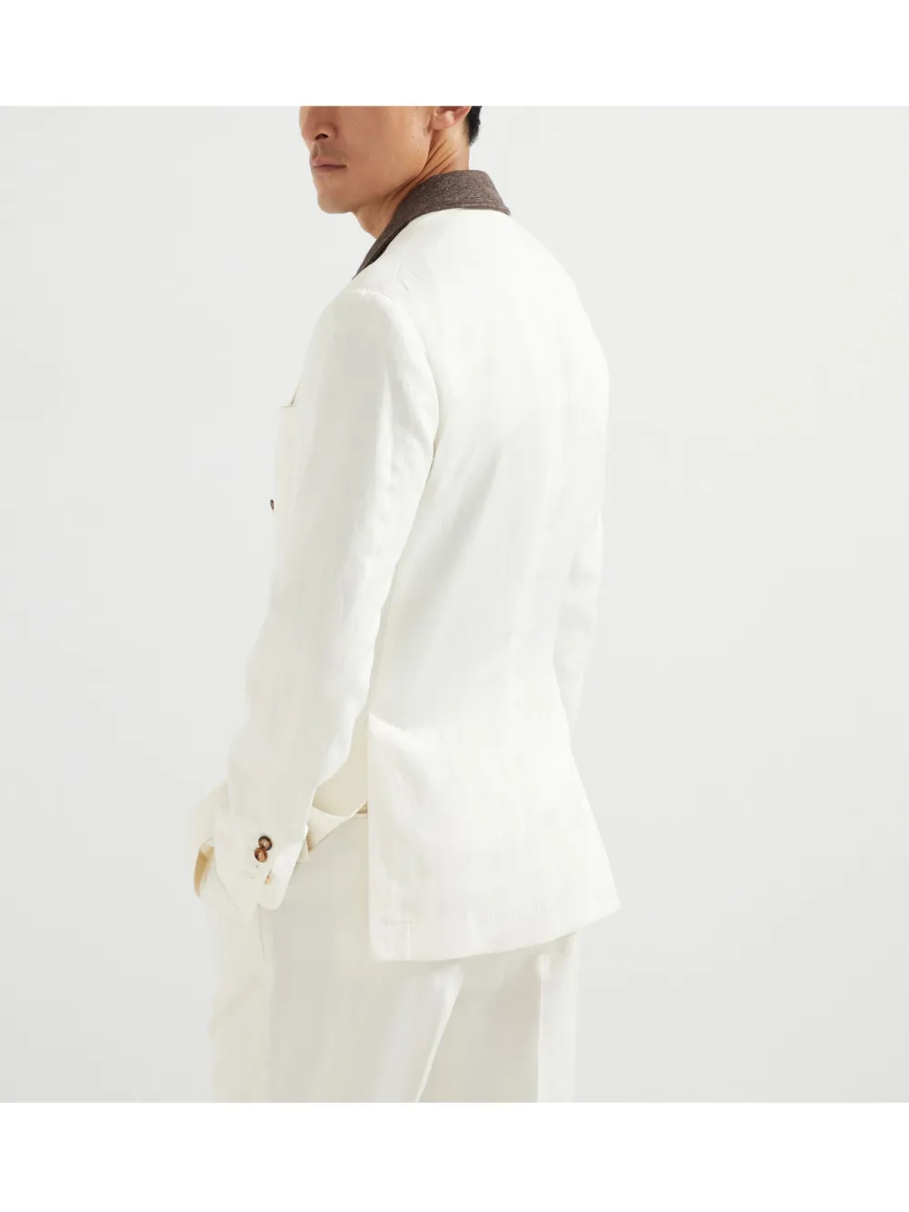 Brunello Cucinelli Blazer met dubbele rij knopen Beige