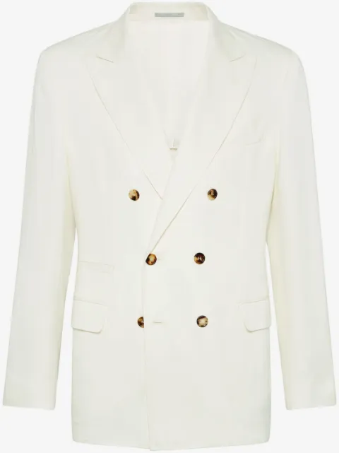 Brunello Cucinelli double-breasted peak-lapel blazer