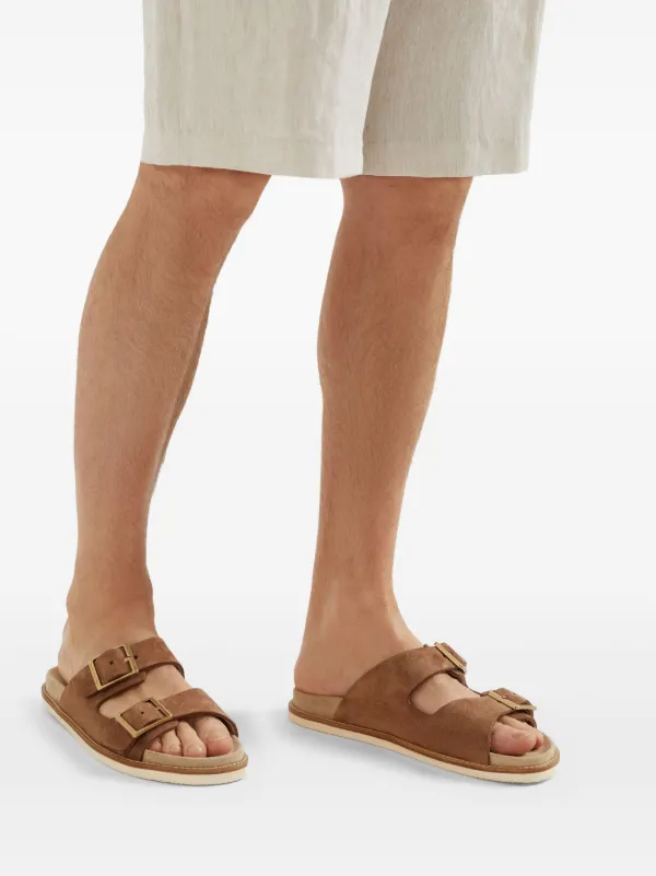 p*o様 BRUNELLO CUCINELLI スエード コンフォートサンダル Brunello Cucinelli Buckled Suede Slides | Brown | FARFETCH ZA