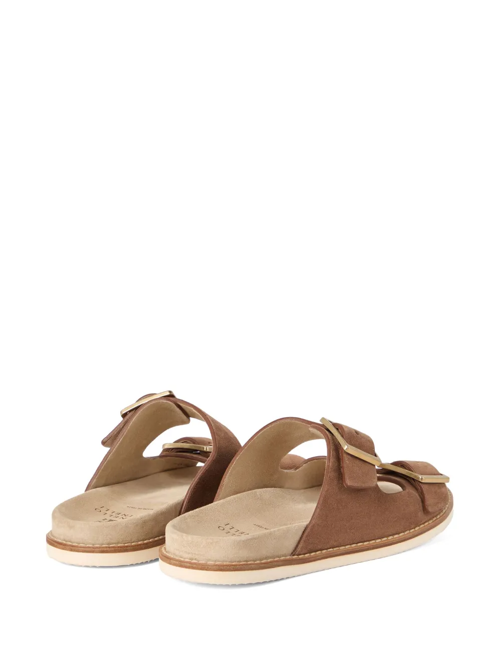 Brunello Cucinelli suede slides Brown