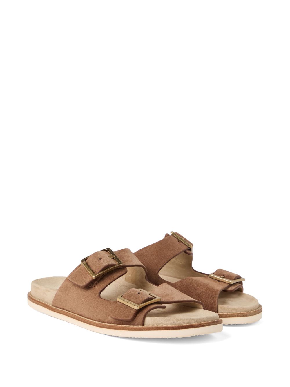 Brunello Cucinelli suede slides - Brown