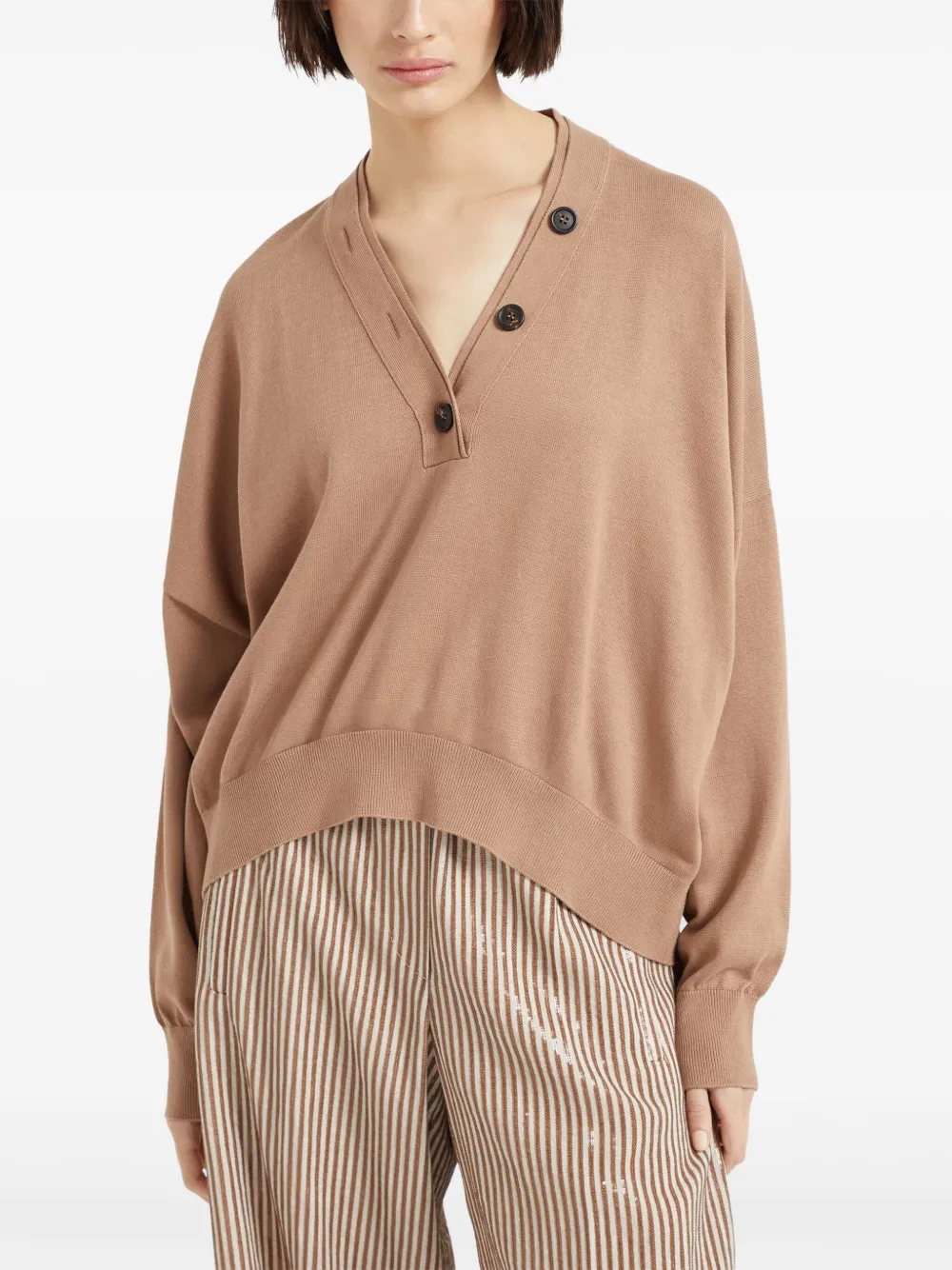 Brunello Cucinelli Katoenen trui Beige