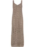 Brunello Cucinelli lace-patterned dress - C3765 Light Brown