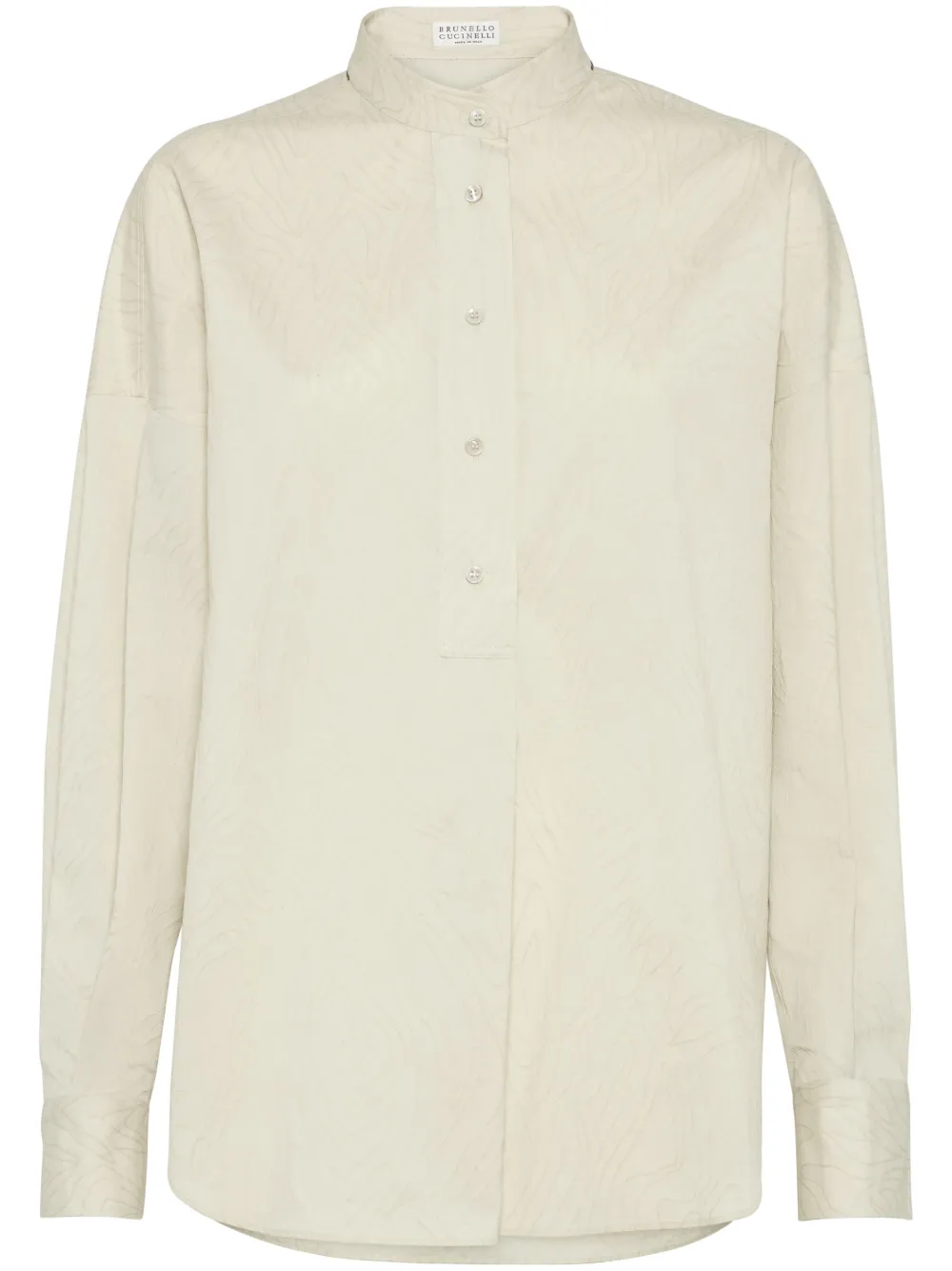 Brunello Cucinelli Monili-embellished jacquarded shirt | Yellow | Image 1
