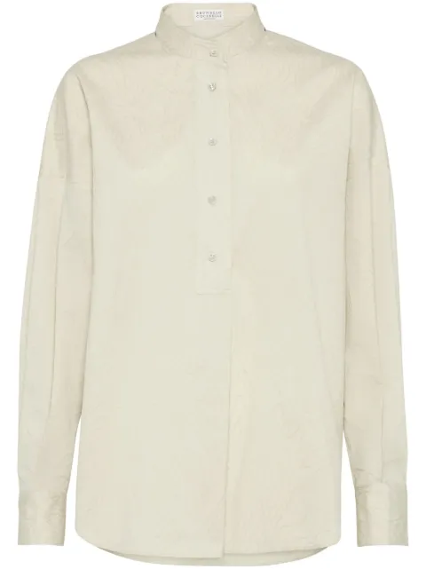 Brunello Cucinelli Monili-embellished jacquarded shirt