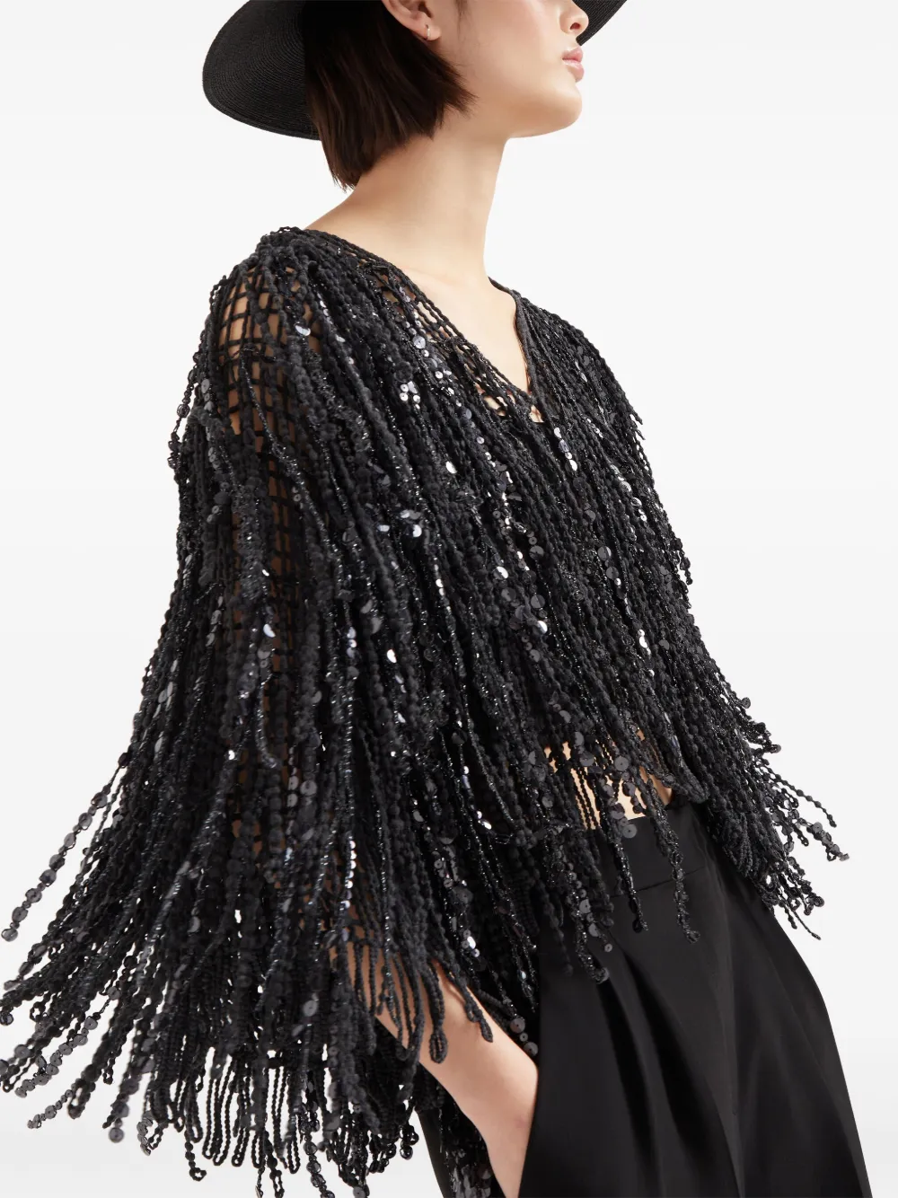 Brunello Cucinelli Dazzling Cascade vest Zwart