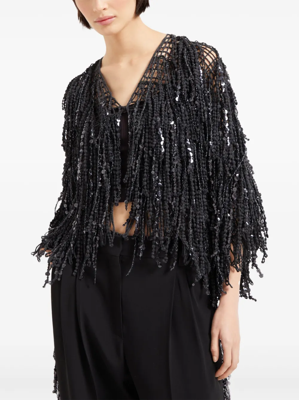 Brunello Cucinelli Dazzling Cascade vest Zwart