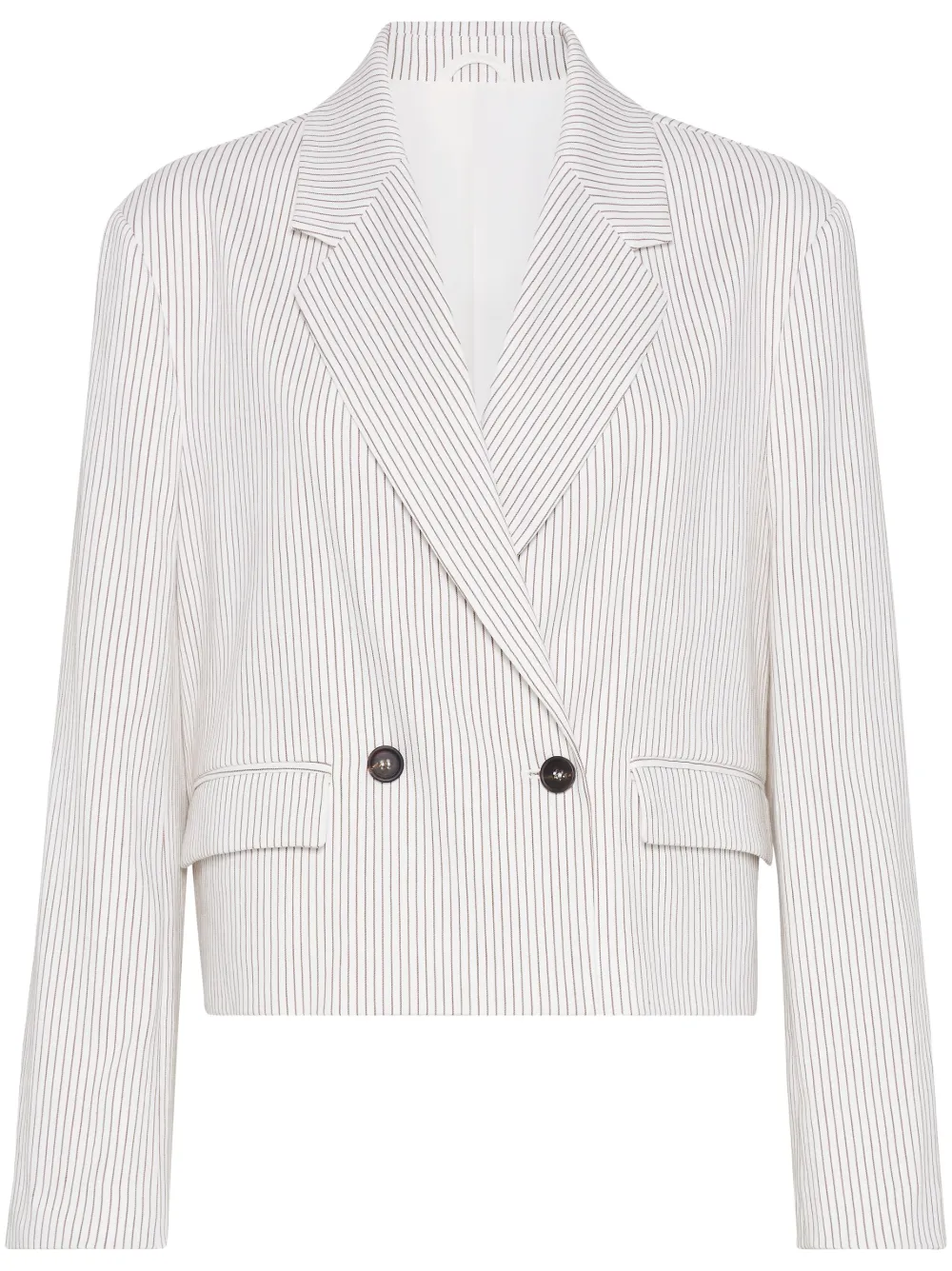 Brunello Cucinelli blazer corto con cinturón | blanco | Image 1