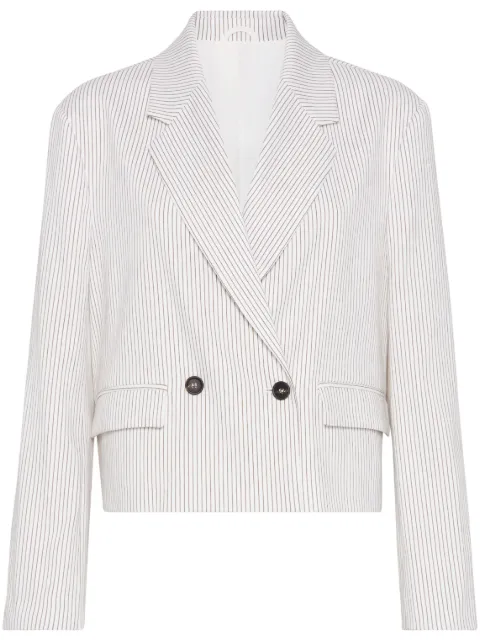 Brunello Cucinelli striped cropped blazer