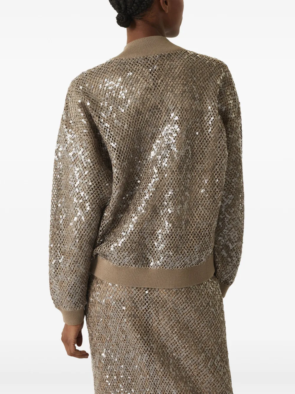 Brunello Cucinelli Vest met pailletten Beige