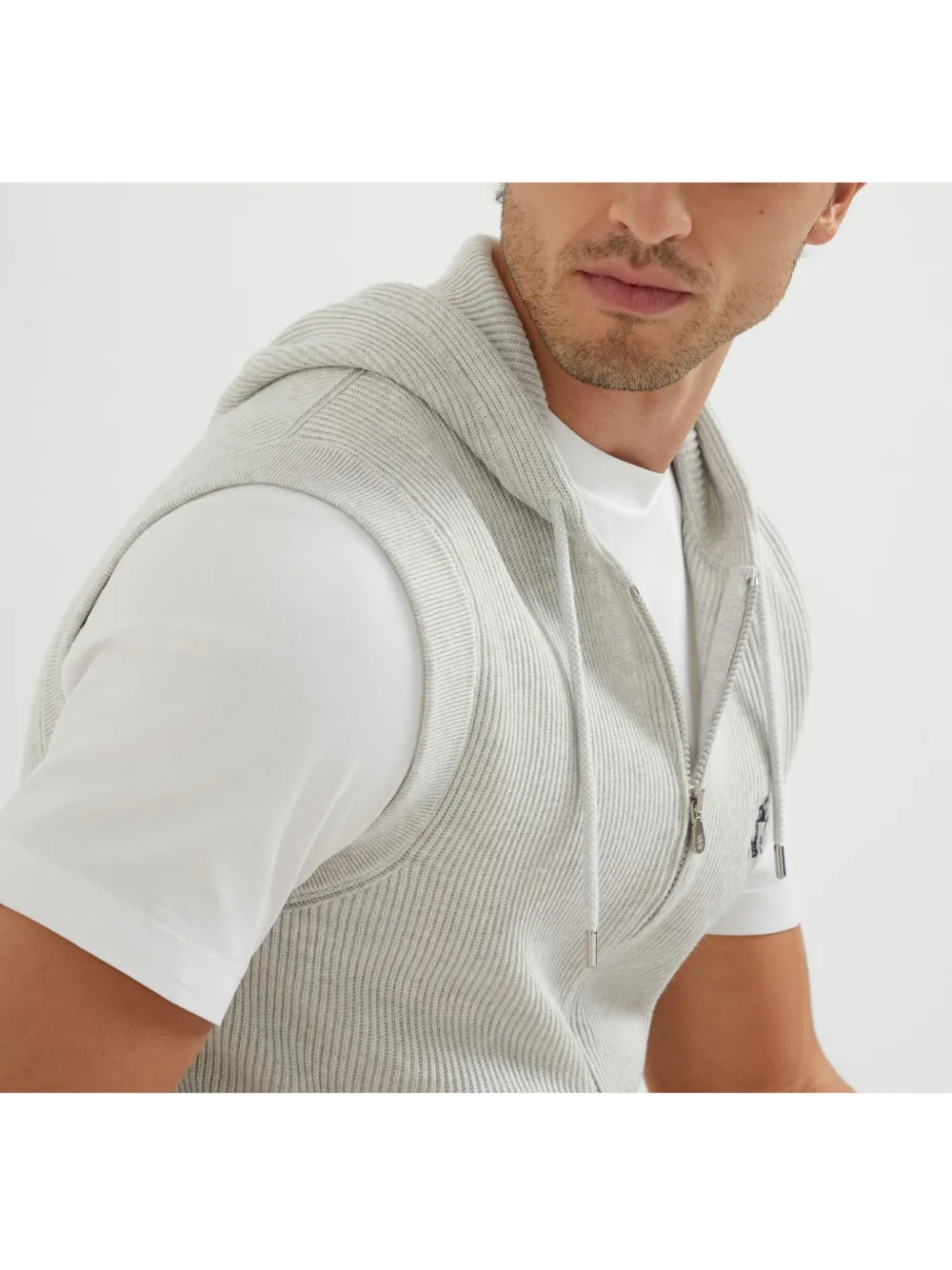 Brunello Cucinelli Gebreide spencer Grijs