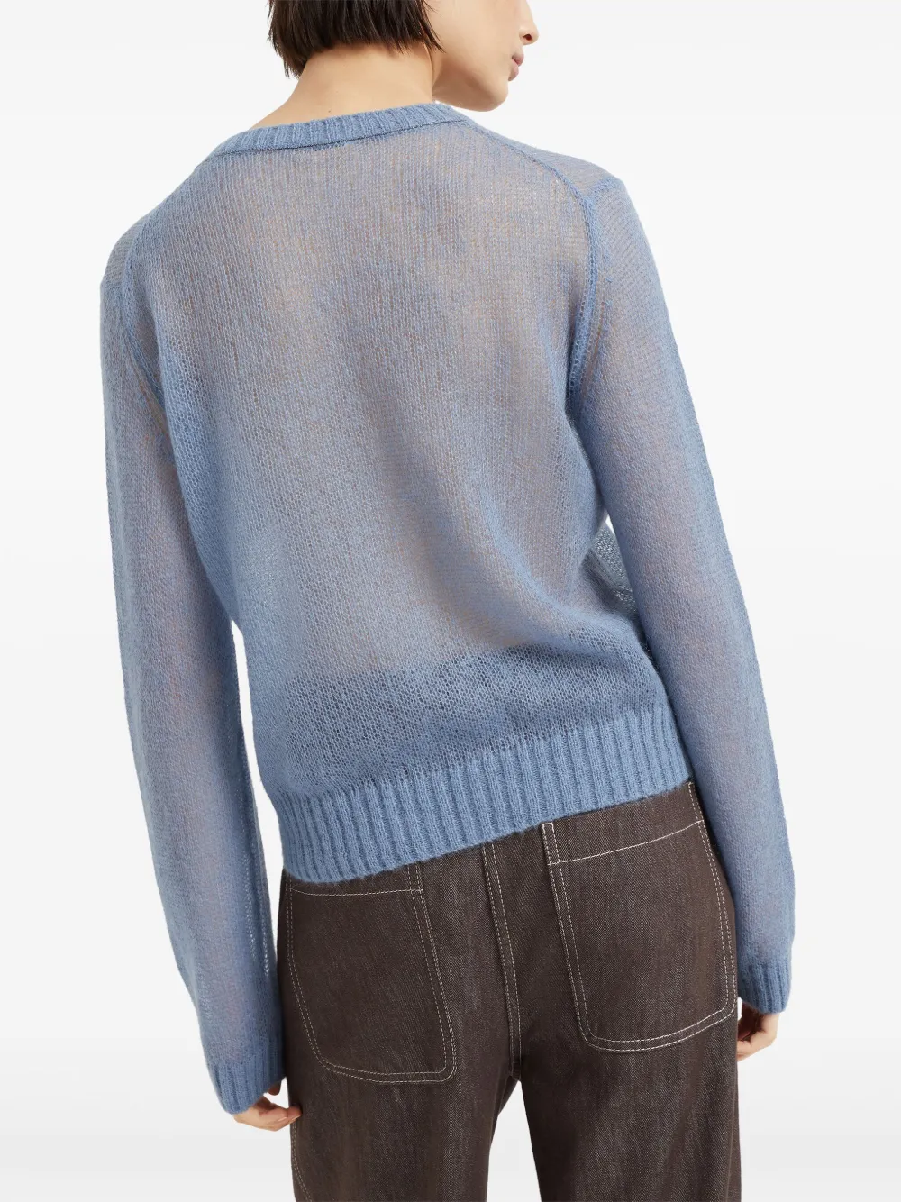 Brunello Cucinelli Trui met geribbelde afwerking Blauw