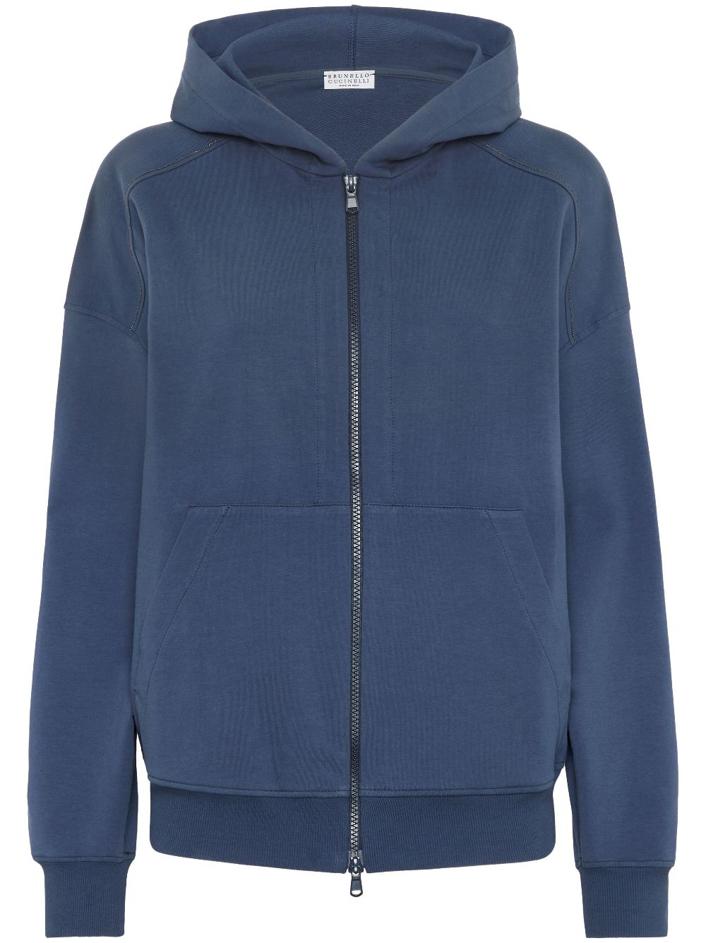 Brunello Cucinelli Monili-embellished hoodie - Blue