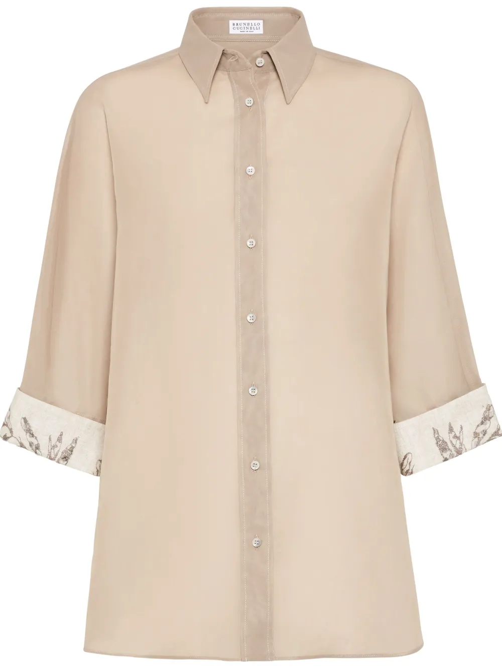 Brunello Cucinelli camisa Flora bordada | neutro | Image 1