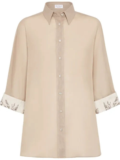 Chemise brodée Flora - Brunello Cucinelli - Modalova