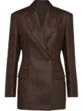Brunello Cucinelli double-breasted twill blazer - Brown