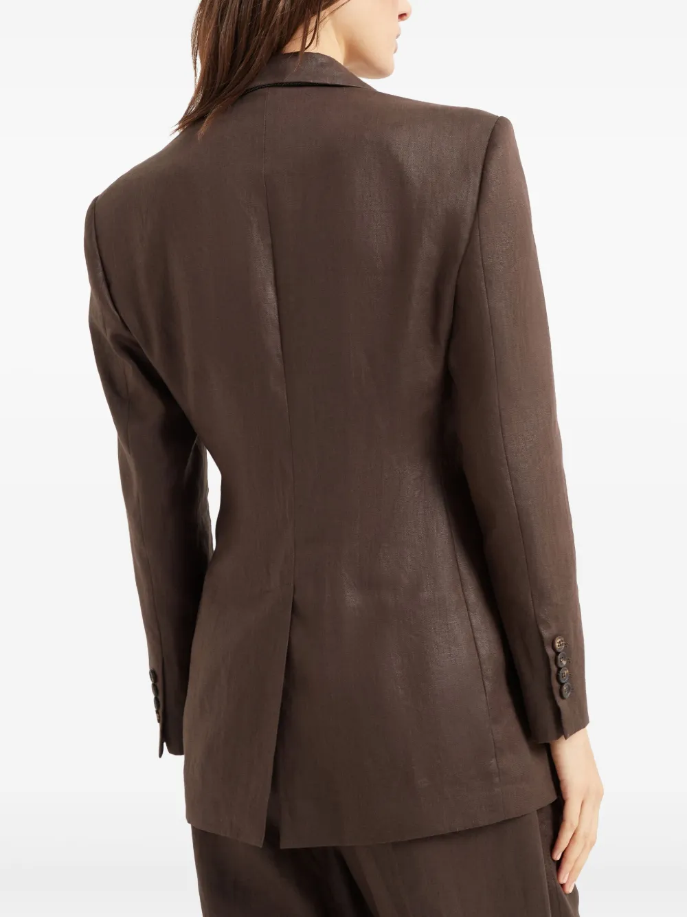 Brunello Cucinelli Blazer met dubbele rij knopen Bruin