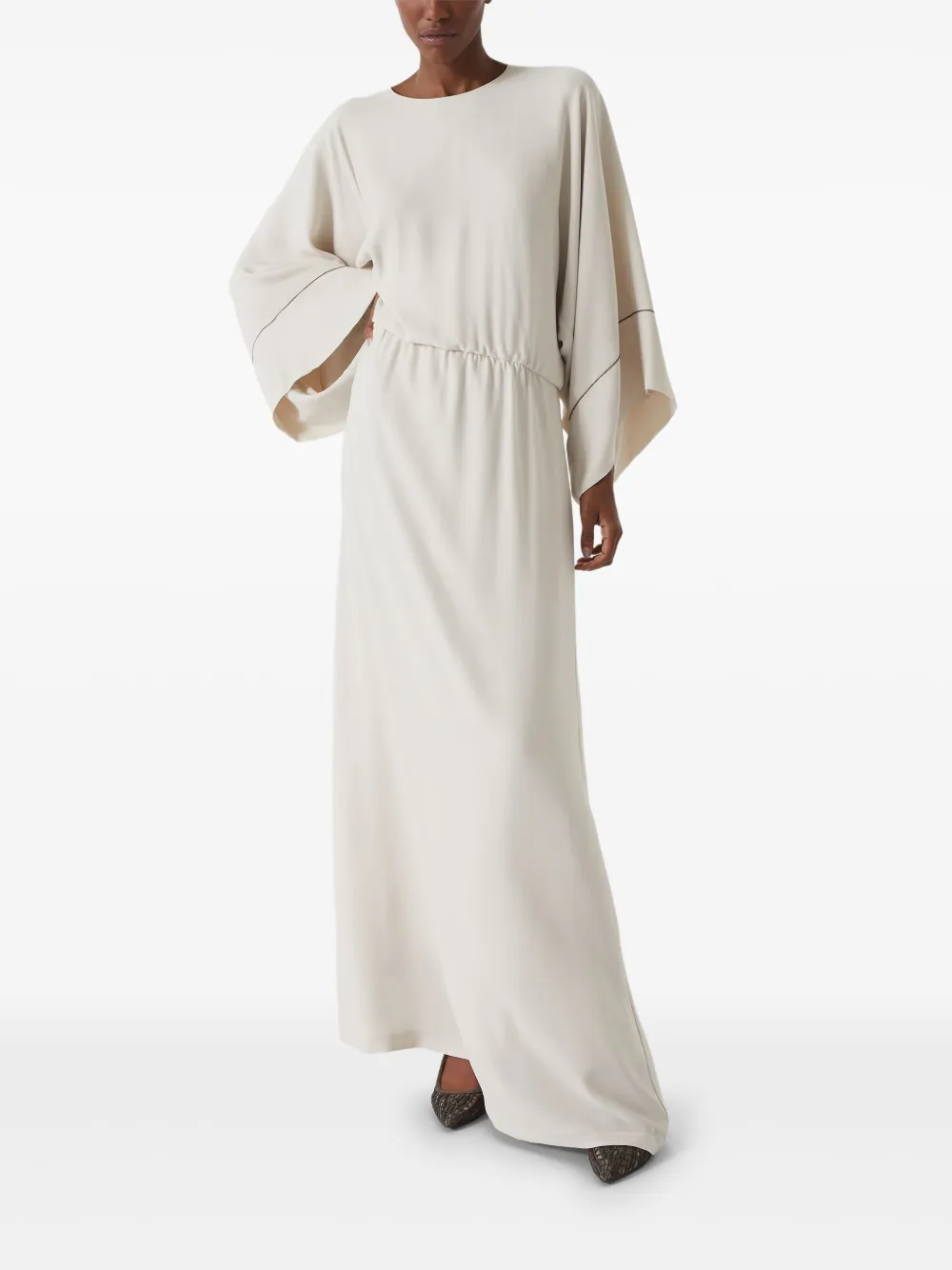 Brunello Cucinelli Zijden jurk Wit