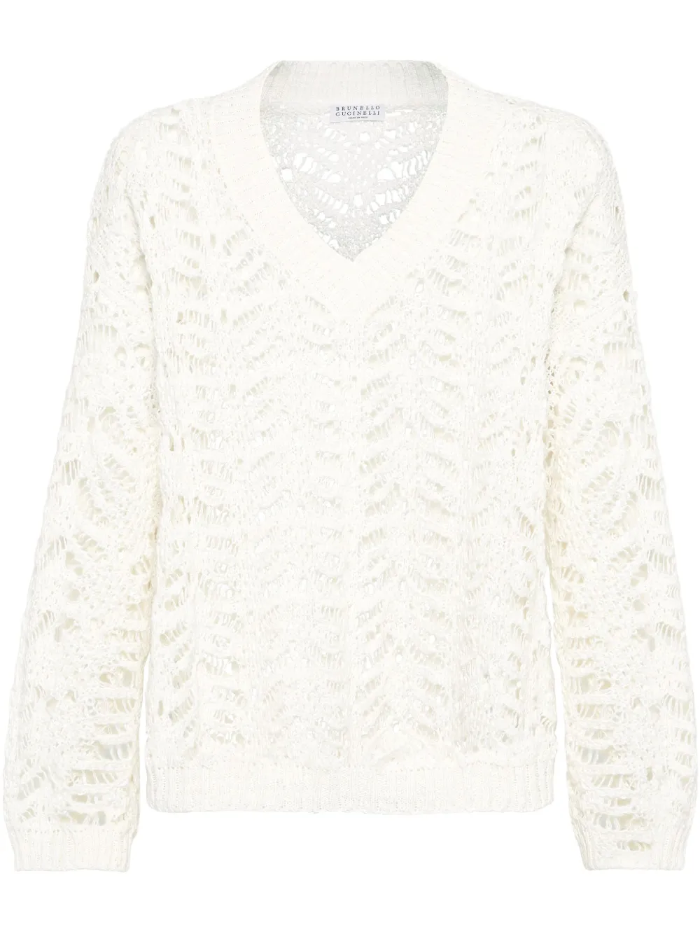 Brunello Cucinelli Foliage-knit sweater | White | Image 1