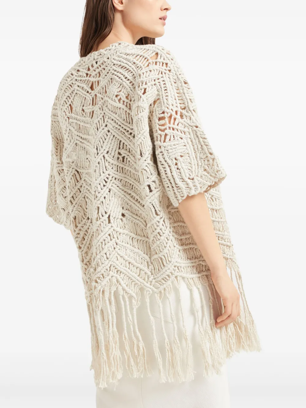 Brunello Cucinelli Opera macramé vest Beige