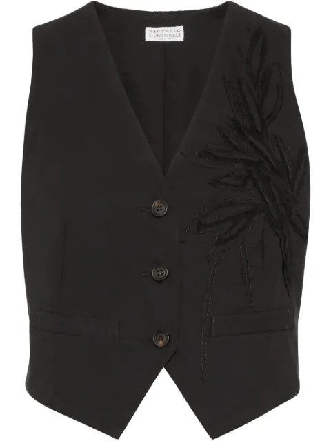 Brunello Cucinelli Flora-appliqué waistcoat