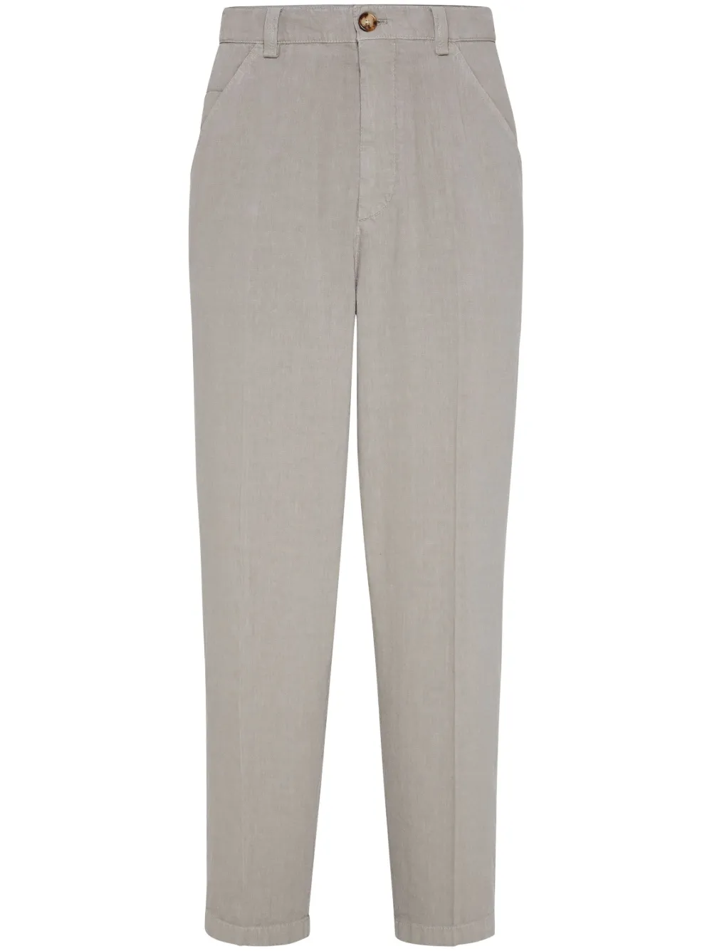 Brunello Cucinelli Gerade Hose mit Bügelfalten | Grau | Image 1