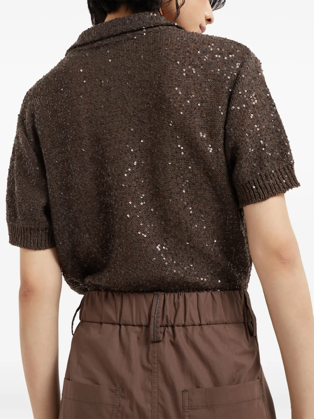 Brunello Cucinelli Straight broek met Monili-kettingdetail Bruin