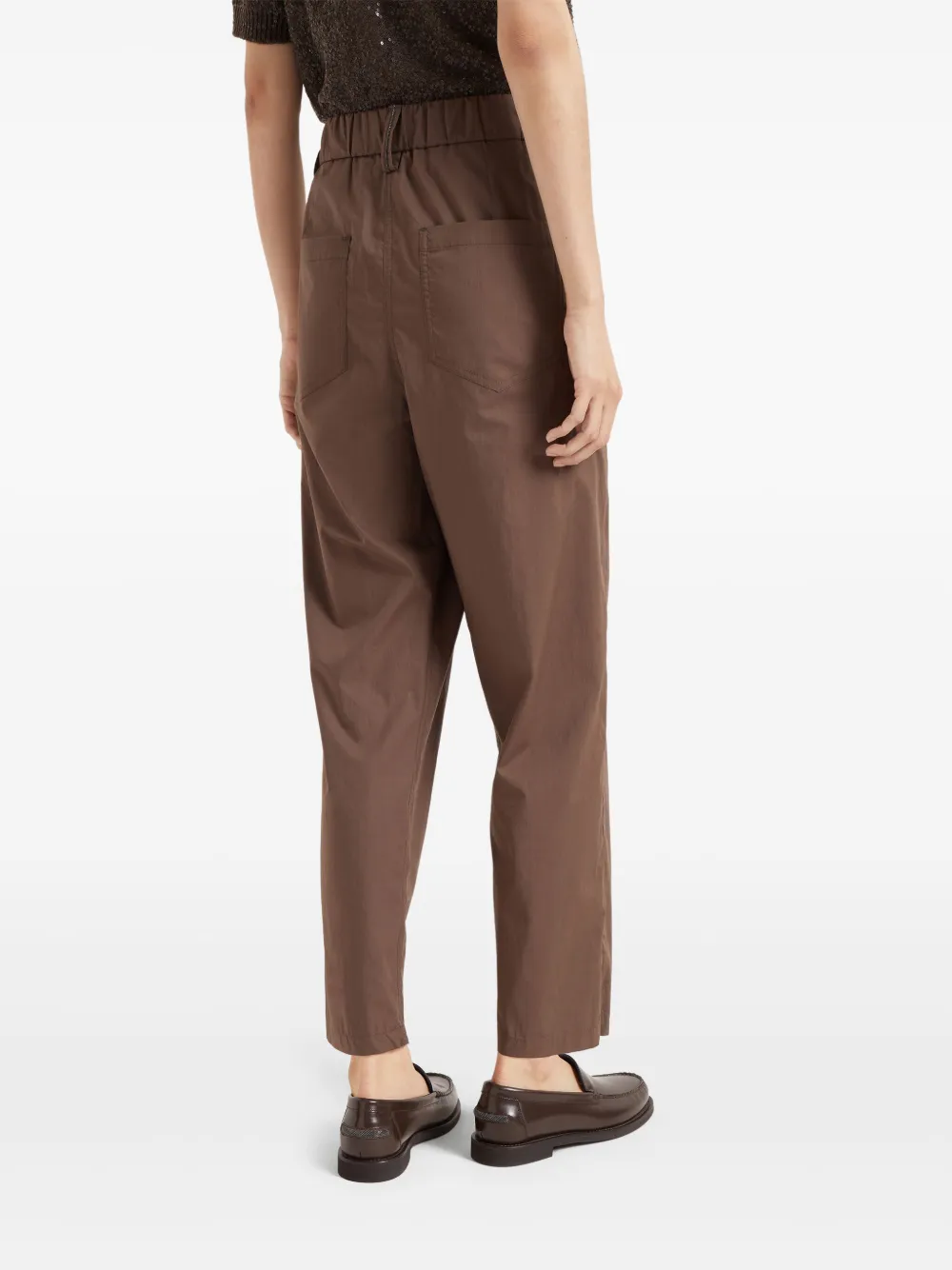 Brunello Cucinelli Straight broek met Monili-kettingdetail Bruin