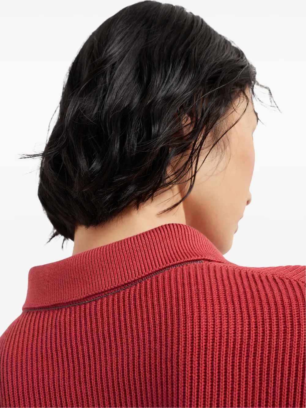 Brunello Cucinelli Geribbelde polotop Rood