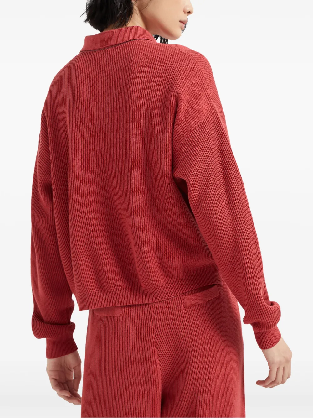 Brunello Cucinelli Geribbelde polotop Rood