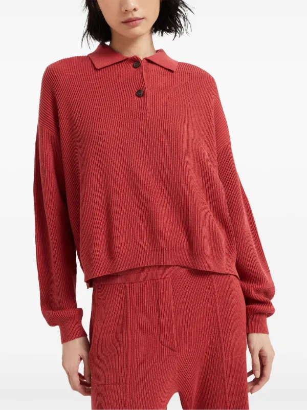 Tシャツ・カットソー BRUNELLO CUCINELLI Women Tops M0T81HA850C7901 Red Logo cotton jersey T-shirt in red - Brunello Cucinelli