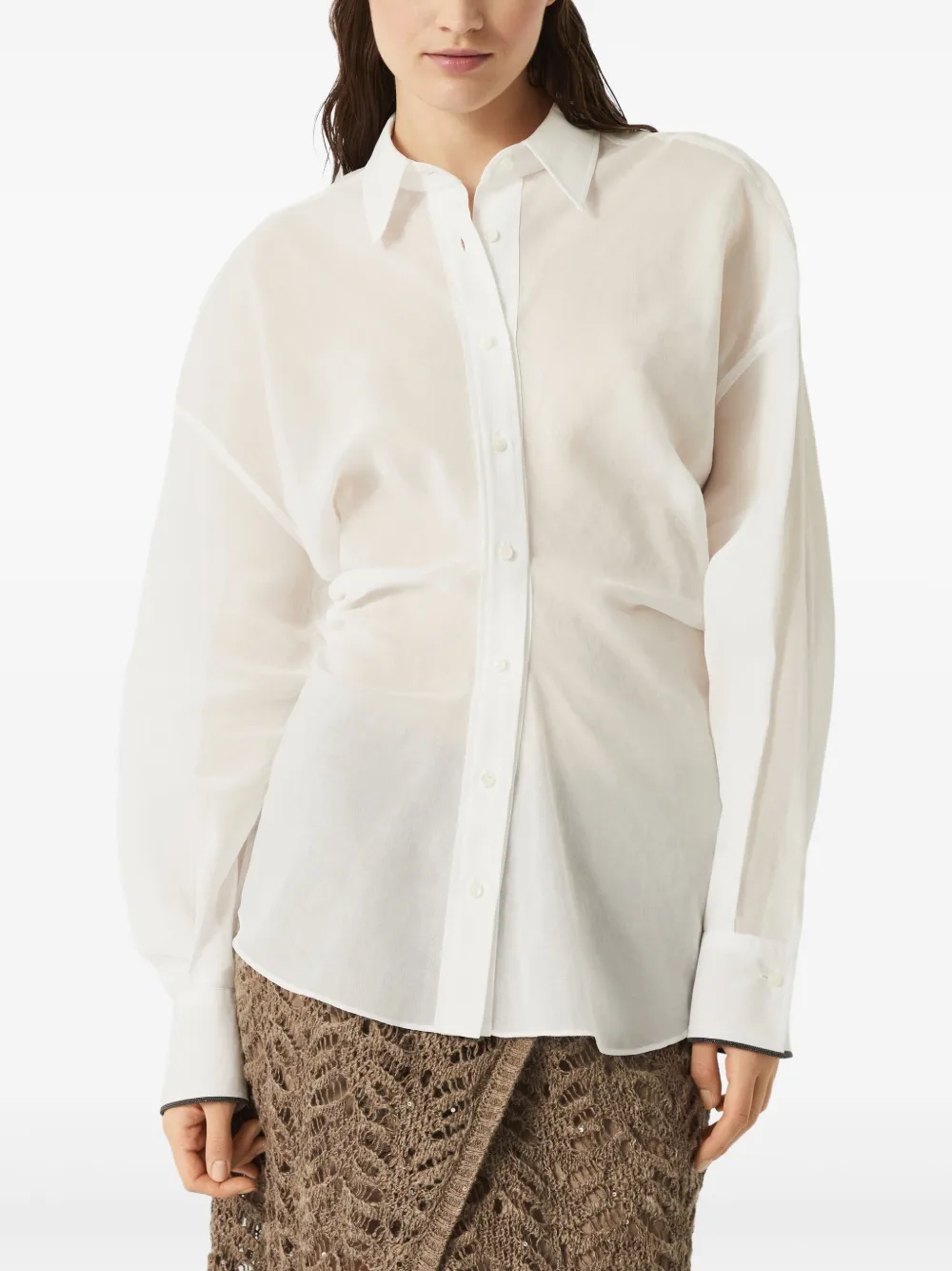 Brunello Cucinelli Organza blouse Wit