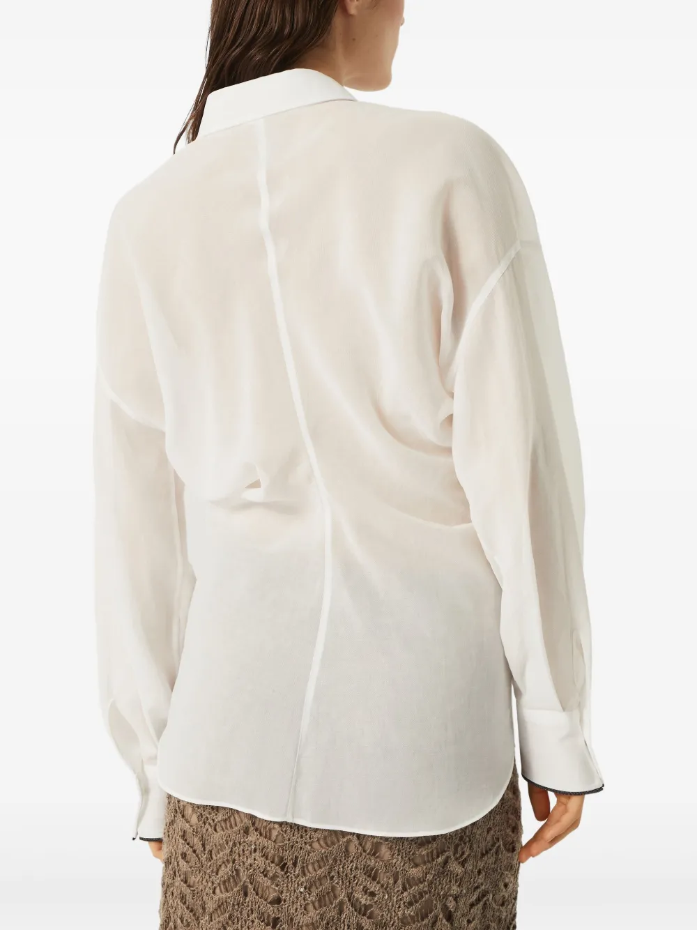 Brunello Cucinelli Organza blouse Wit
