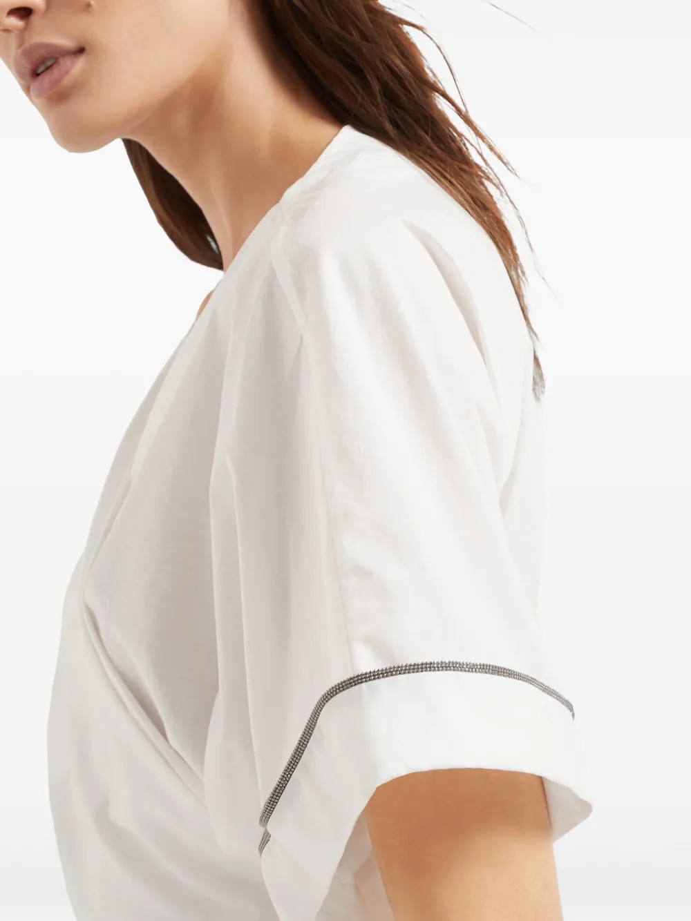 Brunello Cucinelli Verfraaide Monili blouse Wit