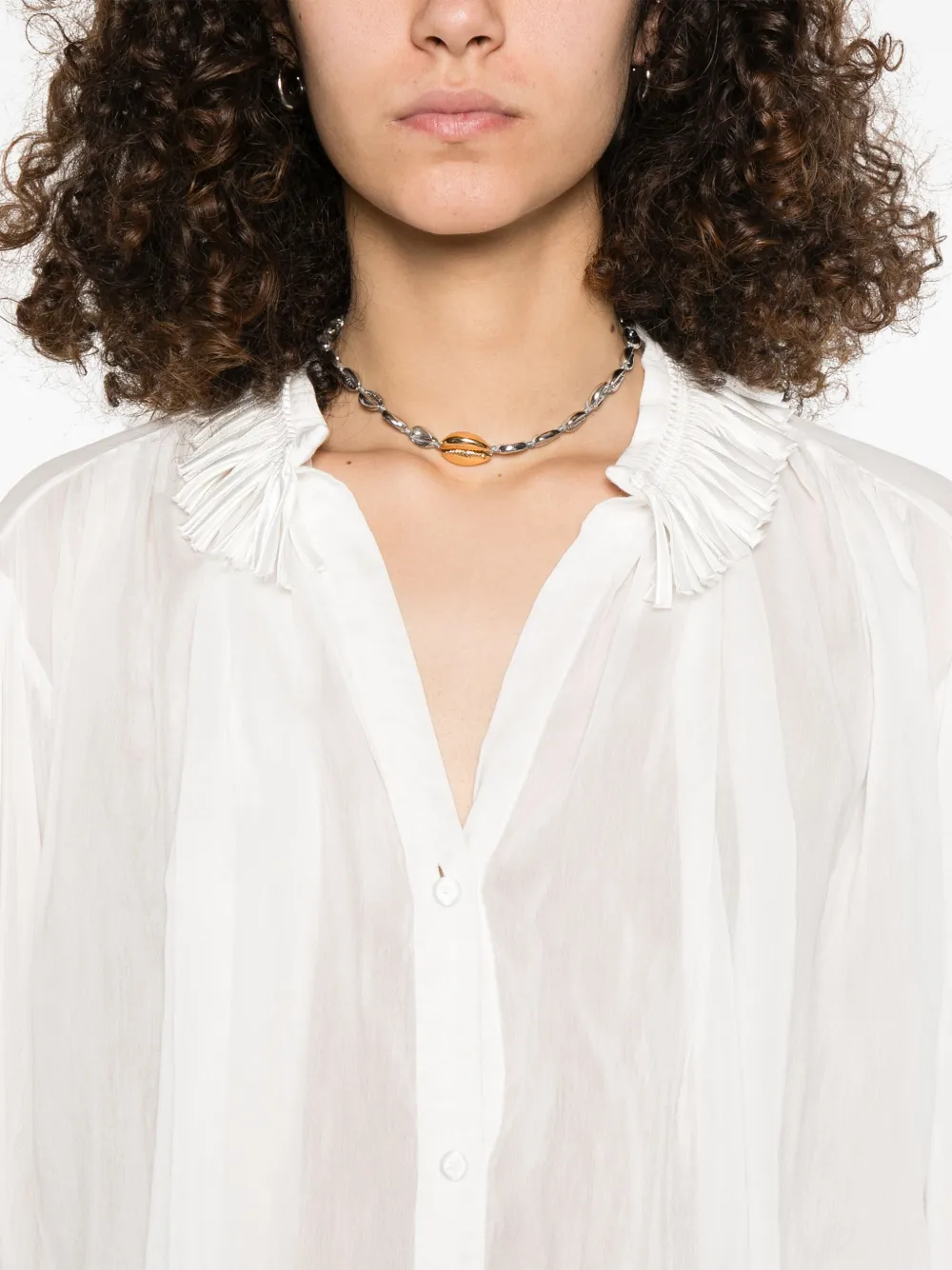 Forte Blouse met franje detail Wit