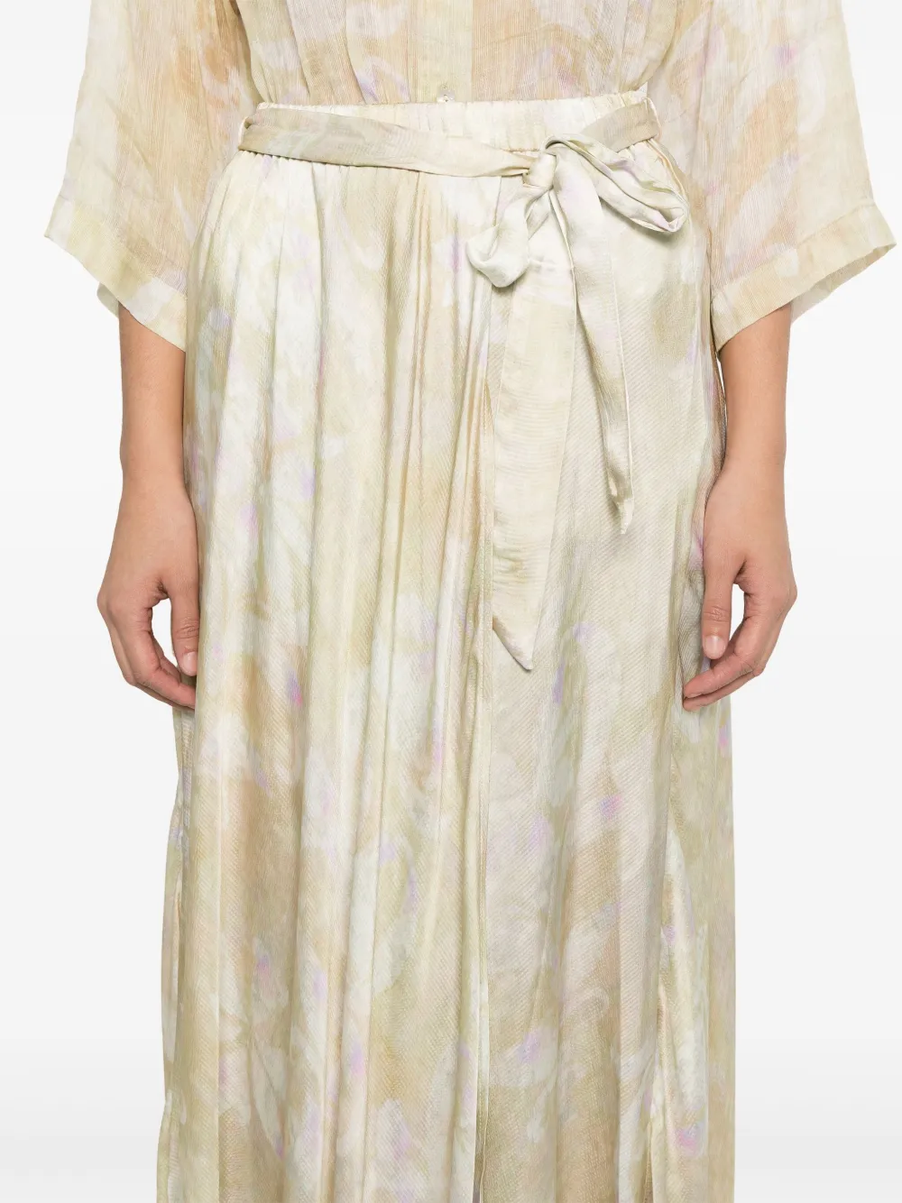 Forte Maxi-rok met bloemenprint Beige