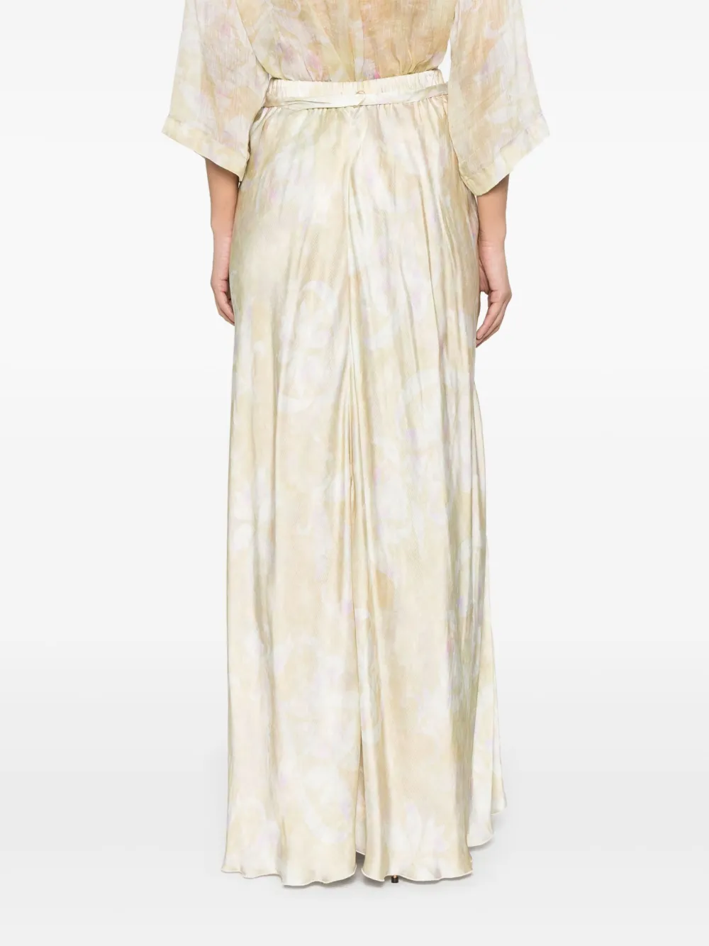 Forte Maxi-rok met bloemenprint Beige