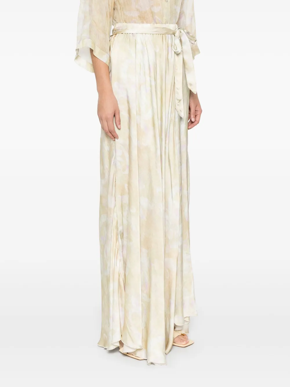 Forte Maxi-rok met bloemenprint Beige