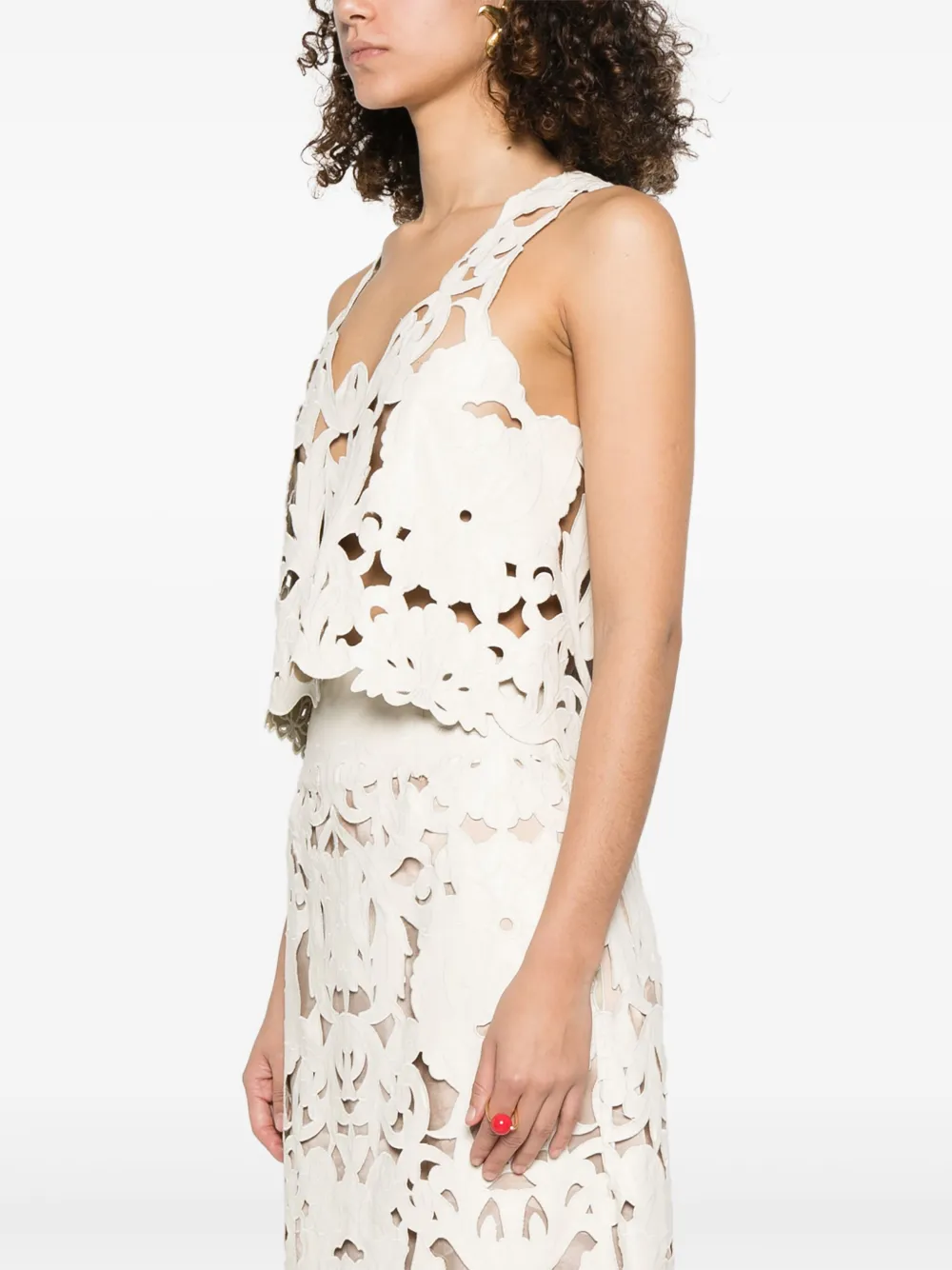 FORTE FORTE FLORAL-MOTIF TOP