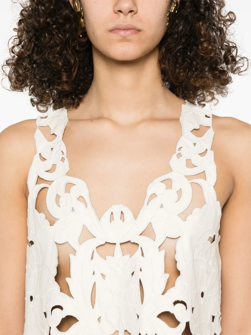 FORTE FORTE FLORAL-MOTIF TOP