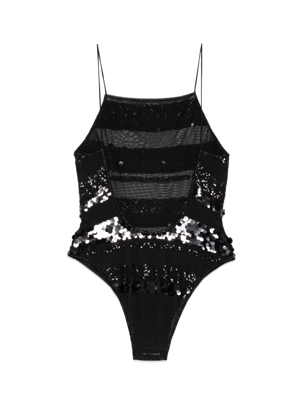 Oséree sequins stripe swimsuit - Zwart