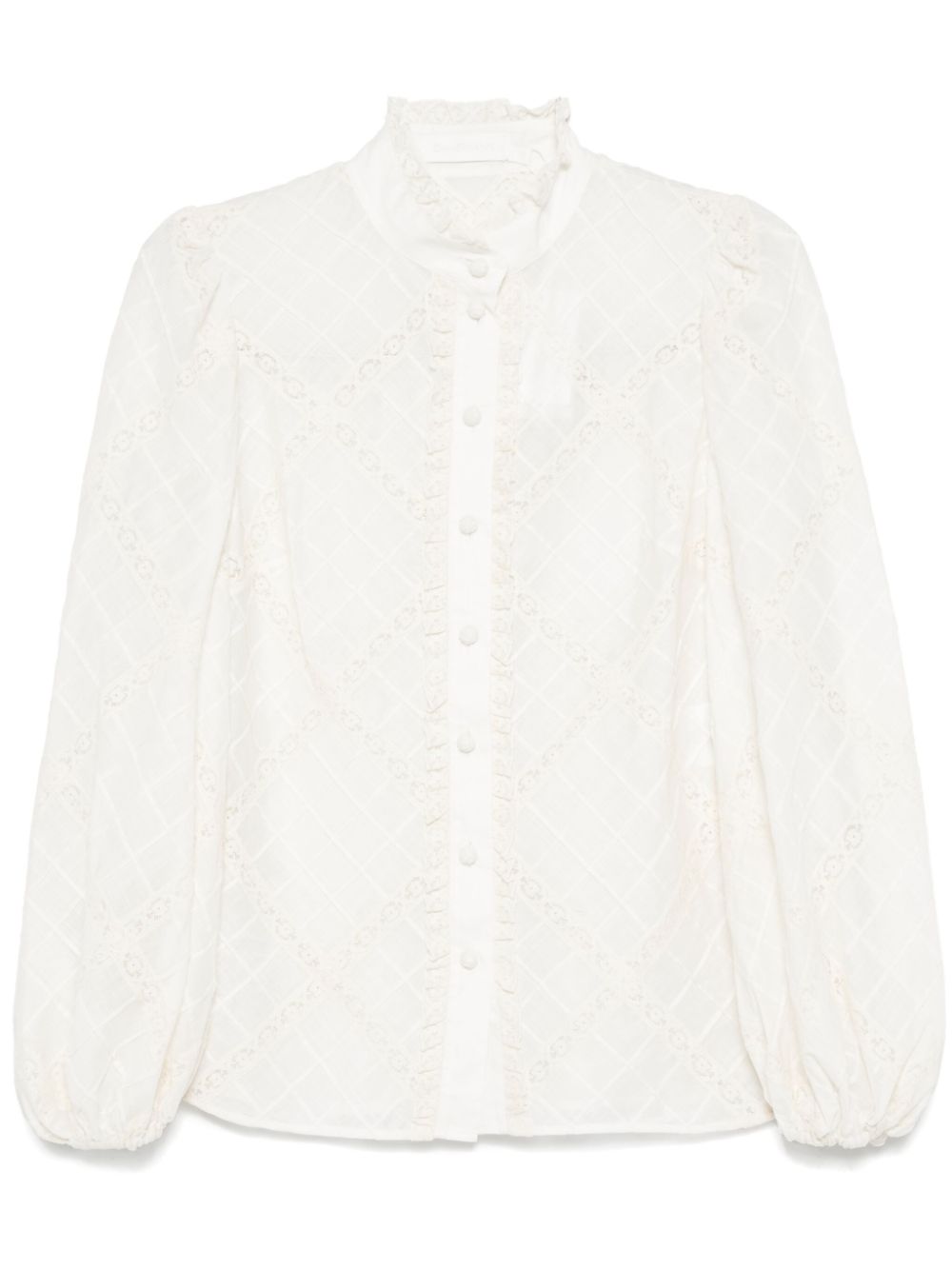 ZIMMERMANN Tallow lace-trim shirt - Neutrals