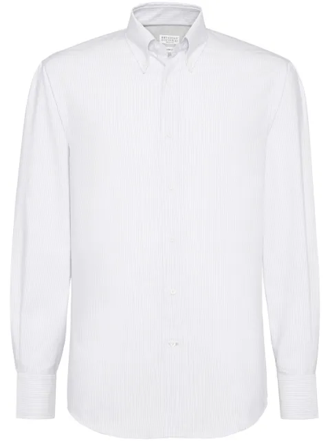 Brunello Cucinelli camisa con rayas estampadas