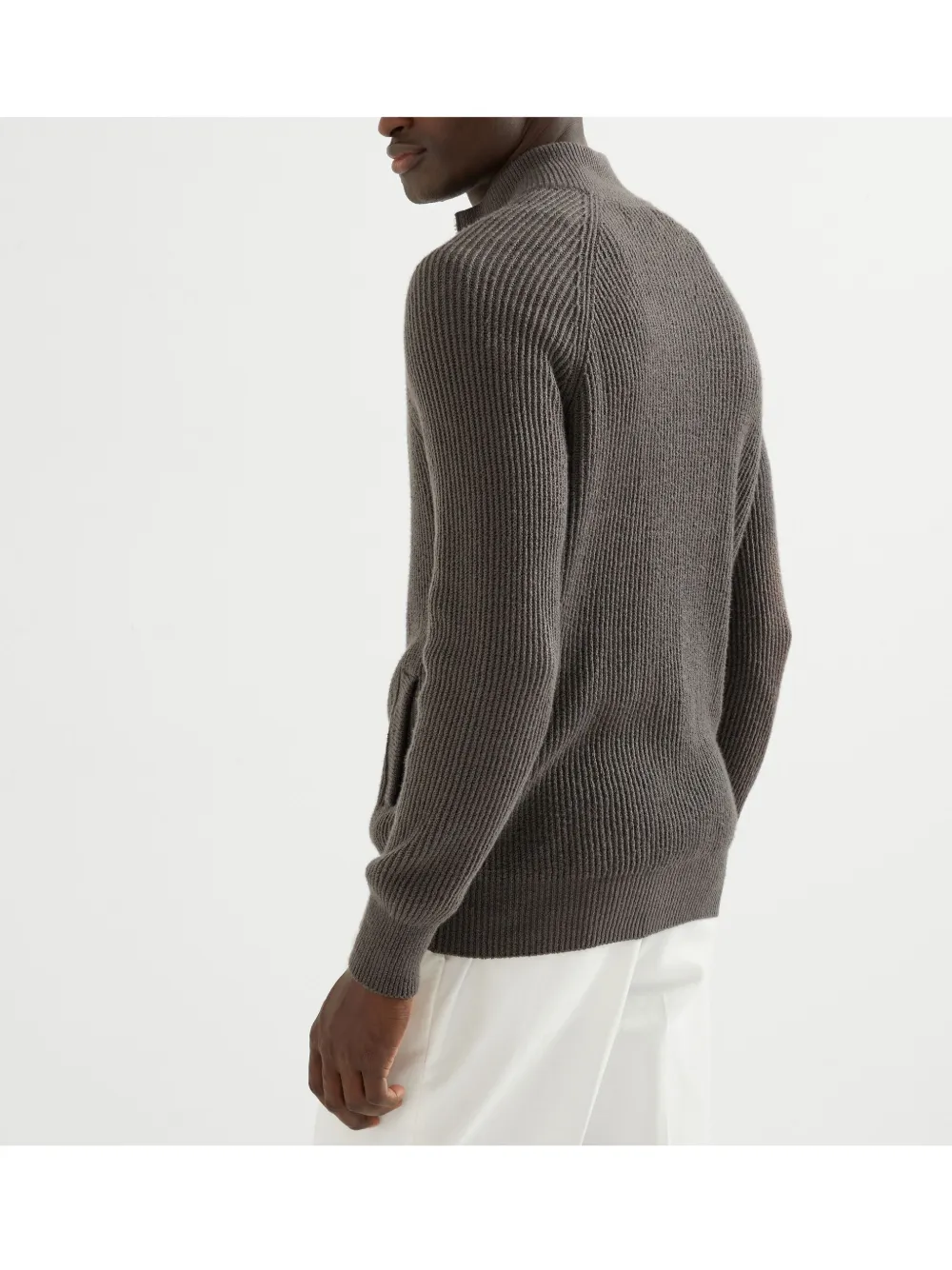 Brunello Cucinelli Ribgebreid vest Grijs