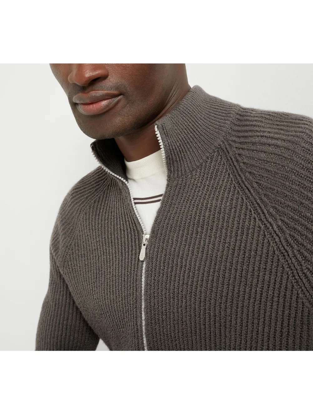 Brunello Cucinelli Ribgebreid vest Grijs